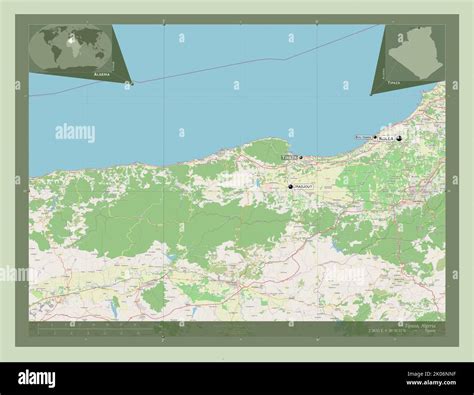 Tipaza, province of Algeria. Open Street Map. Locations and names of major cities of the region ...