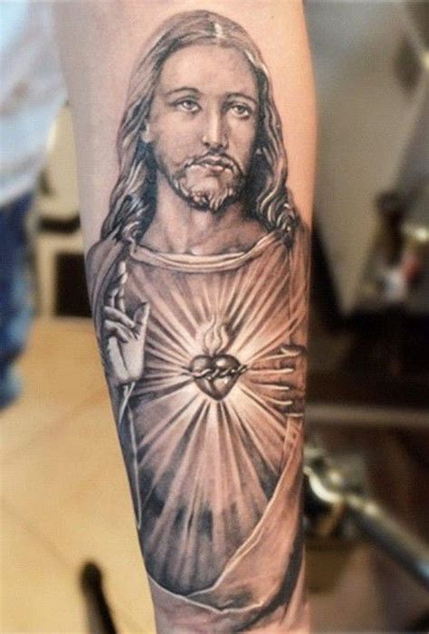 jesus tattoo ideas leg