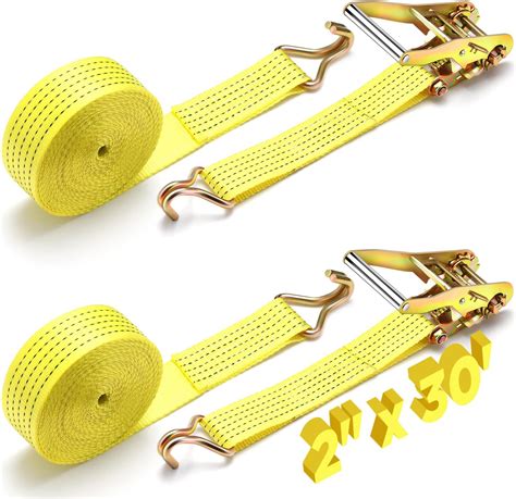 Amazon.com: Chapou 2 Pack Ratchet Straps 2 Inch x 30 Ft Heavy Duty Tie Down Straps Ratchet with ...