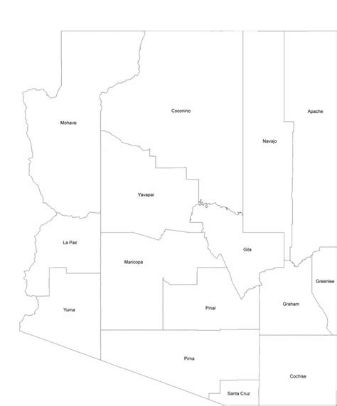 Image result for Arizona County Map