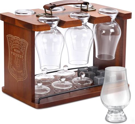 Amazon.com: Whiskey Glass Holder for Glencairn Whisky Glasses Wood ...