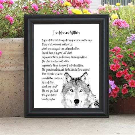 Native American Parable the Wolves Within, Two Wolves Poem Digital Print - Etsy