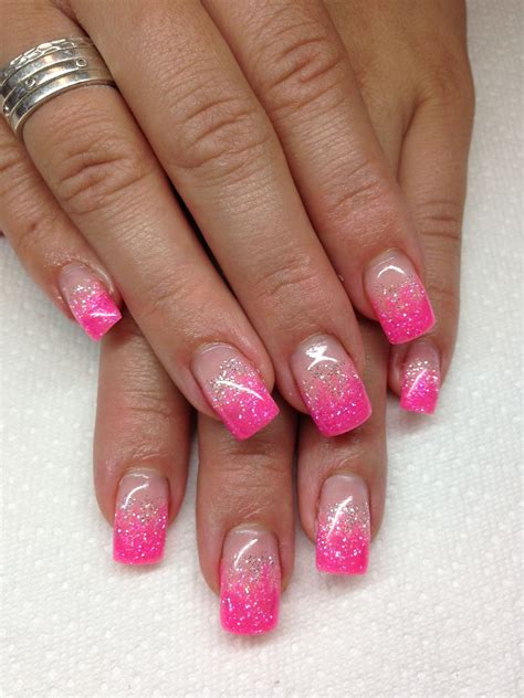 Pin on Nails | Pink gel nails designs, Pink gel nails, Glitter tip nails