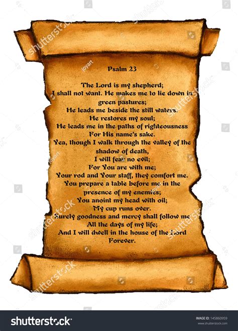 Psalm 23 Written On Old Scroll Stock Illustration 145860959 | Shutterstock
