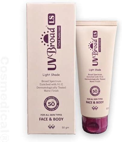 UV Broad LS Tinted Sunscreen – Light Shade (SPF 50, PA+++) – 50g (Light ...