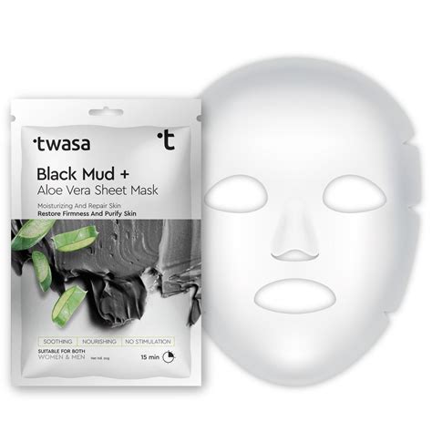 Buy Aloe Vera & Black Mud Face Sheet Mask Online in India – Twasa Cosmetics