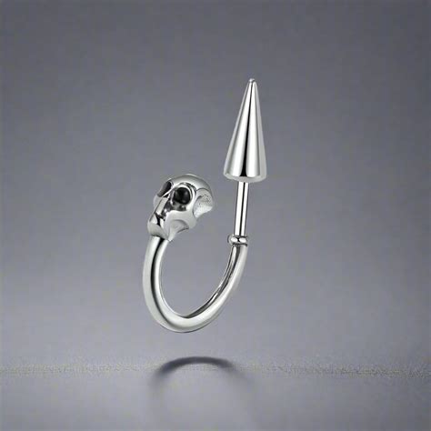 Buy Now Premium Nose & Ear Ring - SKULLSCAPE - SILVER - Pure Titanium ...