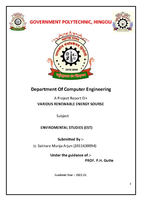 EST Renewable Source Of Energy 2223 - 2 GOVERNMENT POLYTECHNIC, HINGOLI ...