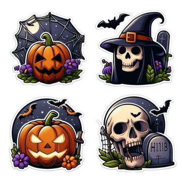 A Colorful Halloween Sticker Set, Halloween Stickers, Halloween Sticker ...
