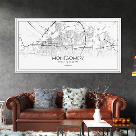 Montgomery City Map, Alabama Map, Map Art, Minimalist Wall Art, Wall ...