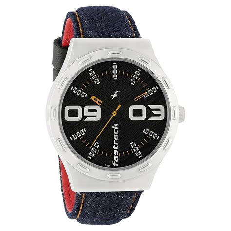 Buy Online Fastrack Denim Quartz Analog Black Dial Denim Strap Watch ...