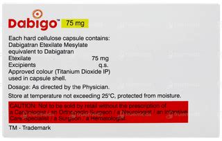Dabigo 75mg Capsule 10: Uses, Side Effects, Price & Substitutes
