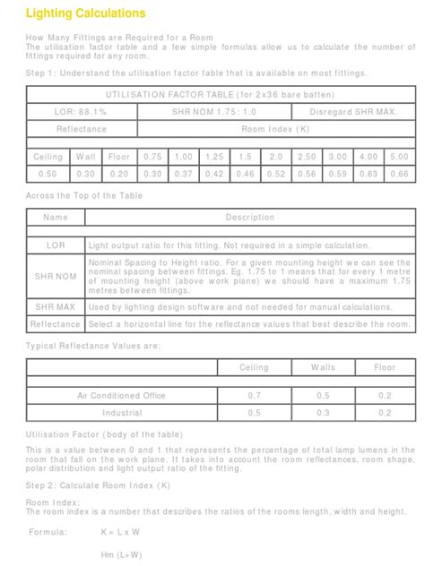 Image result for Lighting Calculation Formula