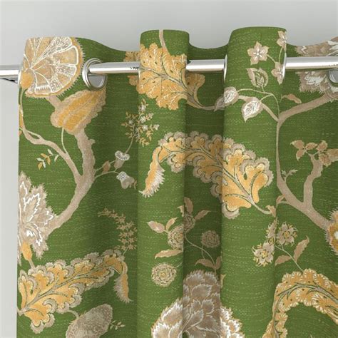 Buy Healthy Living- Green Floral Printed Blackout Window Curtain from ...