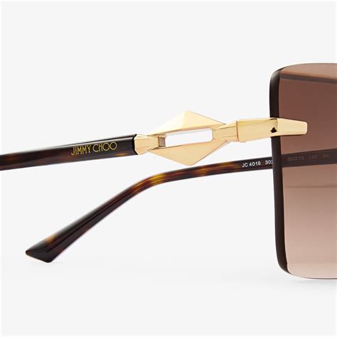 Isaline | Gold Square Sunglasses | JIMMY CHOO