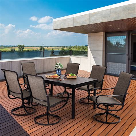 Buy Sophia & William 7 Piece Metal Outdoor Patio Dining Set Outdoor ...