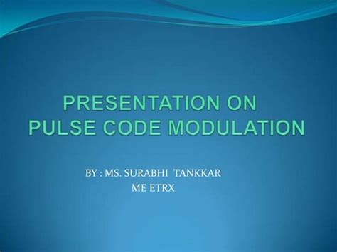 Pulse Code Modulation Presentation Slide 的图像结果