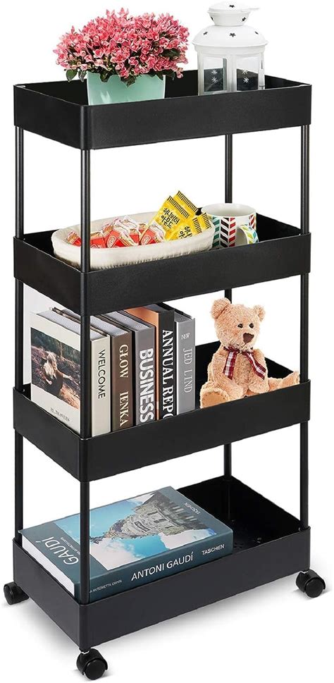 IMPRONOW Plastic-Stainless Steel Fruit & Vegetable 4 Stand Kitchen ...