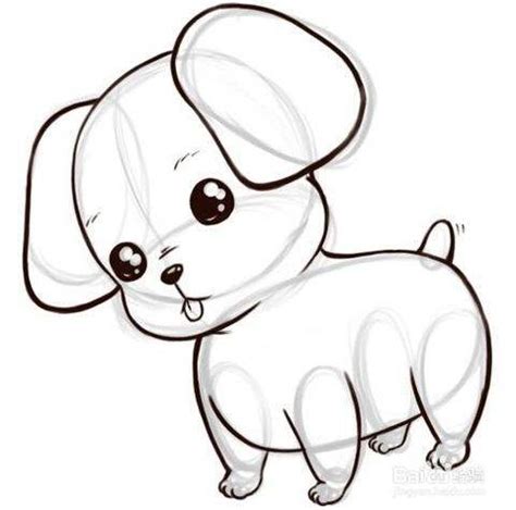 小狗狗可爱简笔画图片画法 - 5068儿童网
