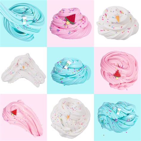 WUHUANIU Slime Kit with 3 Pack Butter Slime,Pink Watermelon,White Ice ...