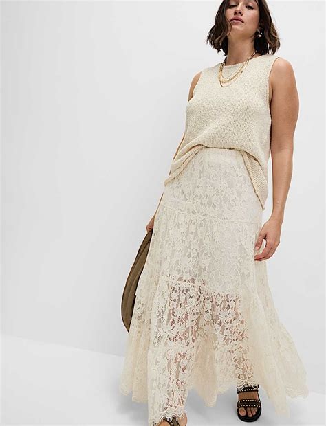 Buy Lace Maxi Tiered Skirt at Marks & Spencer