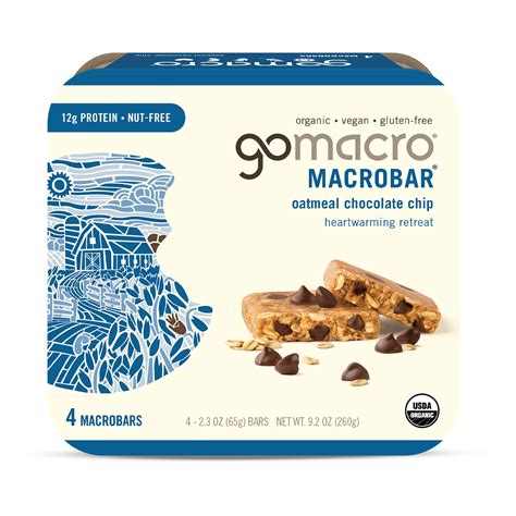 GoMacro MacroBar Organic Vegan Protein Bars - Oatmeal Chocolate Chip ...