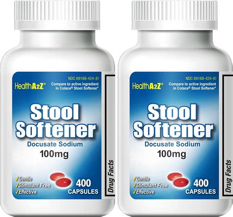 Amazon.com: HealthA2Z® Stool Softener | Docusate Sodium 100mg | Red Capsules | Dependable ...