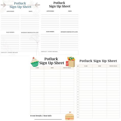 Potluck Sign Up Sheet at Nicole Drinkard blog
