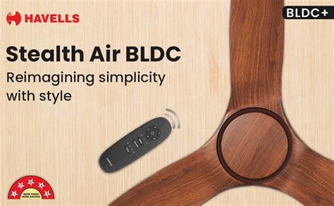 Buy Havells Stealth Air BLDC Wood 1200mm Premium Ceiling Fan with 100% ...