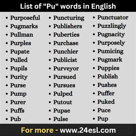 List of "Pu" words in English - 24esl.com