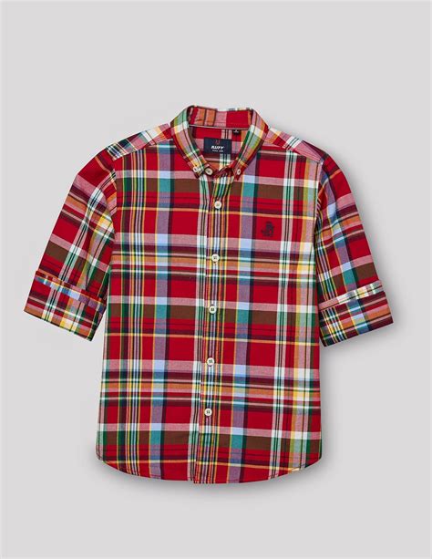 Buy Red Checks Regular Collar Shirt for Boys online at RUFF