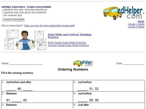 Image result for Ordering Numbers Practice Questions