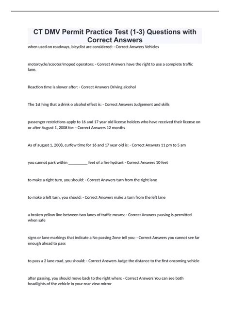 DMV Permit Questions 的图像结果