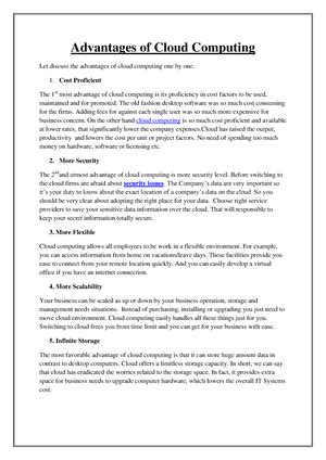 Benefits or Characteristics of cloud computing - Benefits or ...