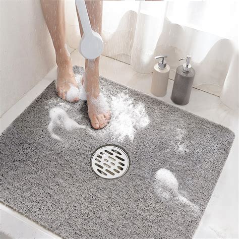 HITSLAM Shower mat Non Slip, 60 x 40 CM Non Slip Bath Mat with Drain ...