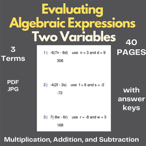 Evaluating Algebraic Expressions 的图像结果
