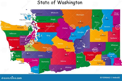 Stae of Washington stock vector. Illustration of city - 9390663