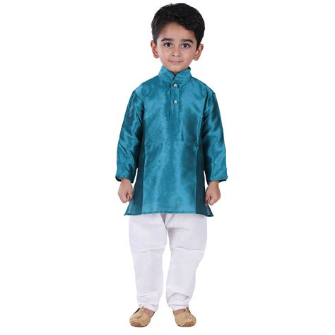 Turquoise Kurta Pajama Set for Boys Kids Complete Set (IMC21000-Turqqo ...