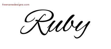 Image result for Ruby Name Cursive Design