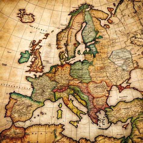 Old Map of Europe 的图像结果