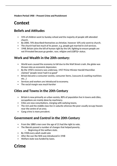 Full Crime and Punishment Notes - GCSE History - Stuvia UK
