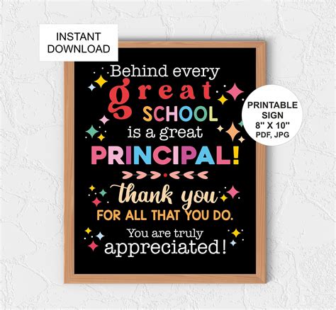 Principal Appreciation Sign Printable / School Principal Day Sign ...
