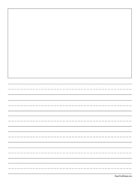 Free Printable Lined Paper With Picture Box - Printable Word Searches