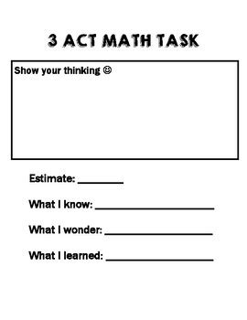 Image result for 3 Act Math Lessons