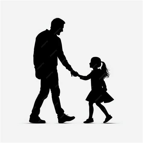 Haga una imagen clara de la silueta de padre e hija silueta de padre e ...