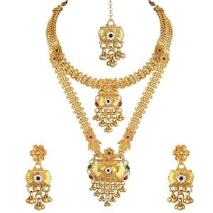 Buy Atasi International Traditional Gold Plated Long Necklace and Short ...