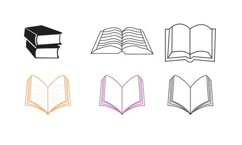 Book icon set in thin line style, open book logo 7248174 Vector Art at ...