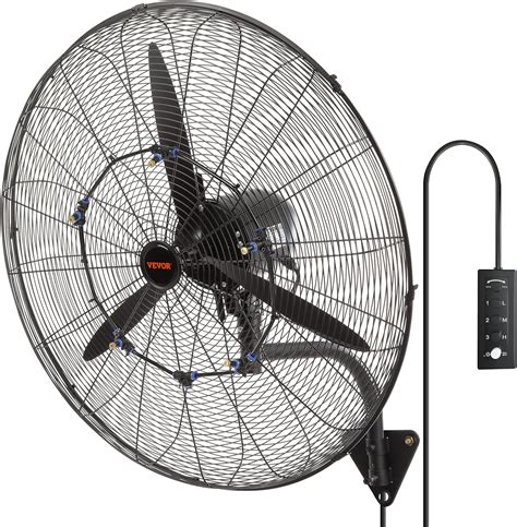 Amazon.com: VEVOR 30 Inch Wall-Mount Misting Fan, 3-speed IP44 ...