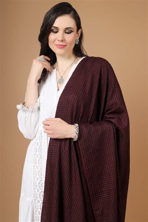 Purple Pashmina small check shawl – Kepra