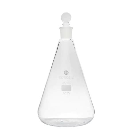 Conical Flask with Glass Stopper Glass Borosil – aseschem